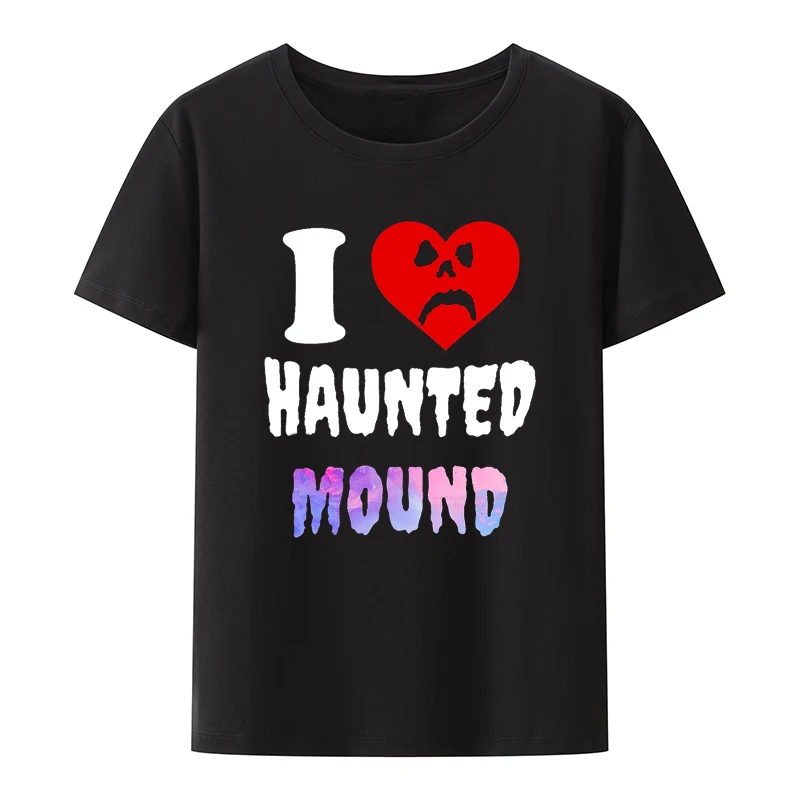 

I Love Haunted Mound Heart Shape Cotton T-Shirt I Love Haunted Mound Tree Theme Casual Creative Men Clothing Tops Tees Hipster
