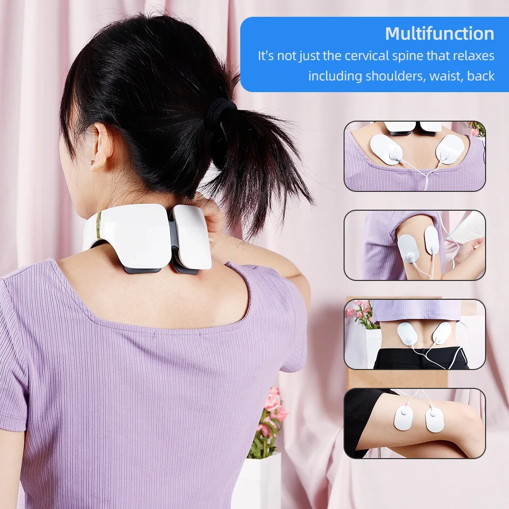 

6 Zones TENS Electric Pulse Intelligent Neck Massager Waist Back Shoulder Patch Massage Machine Deep Relieve Cervical Pressure