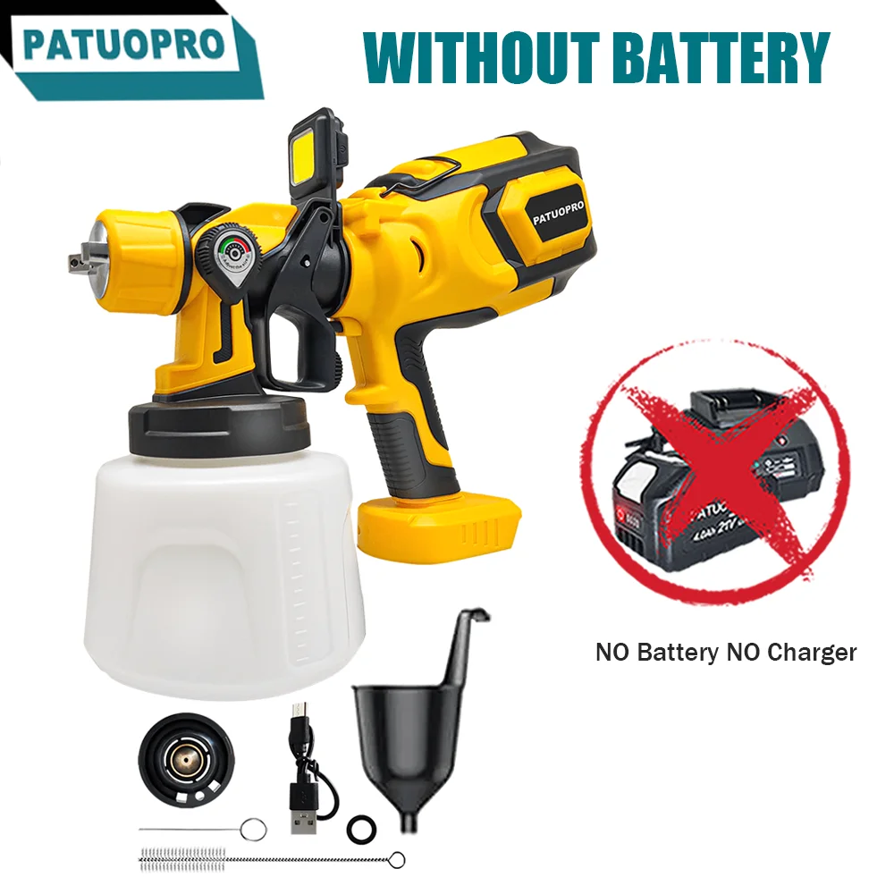

PATUOPRO Беспроводной пистолет-распылитель краски 1400 мл для Makita 18 В