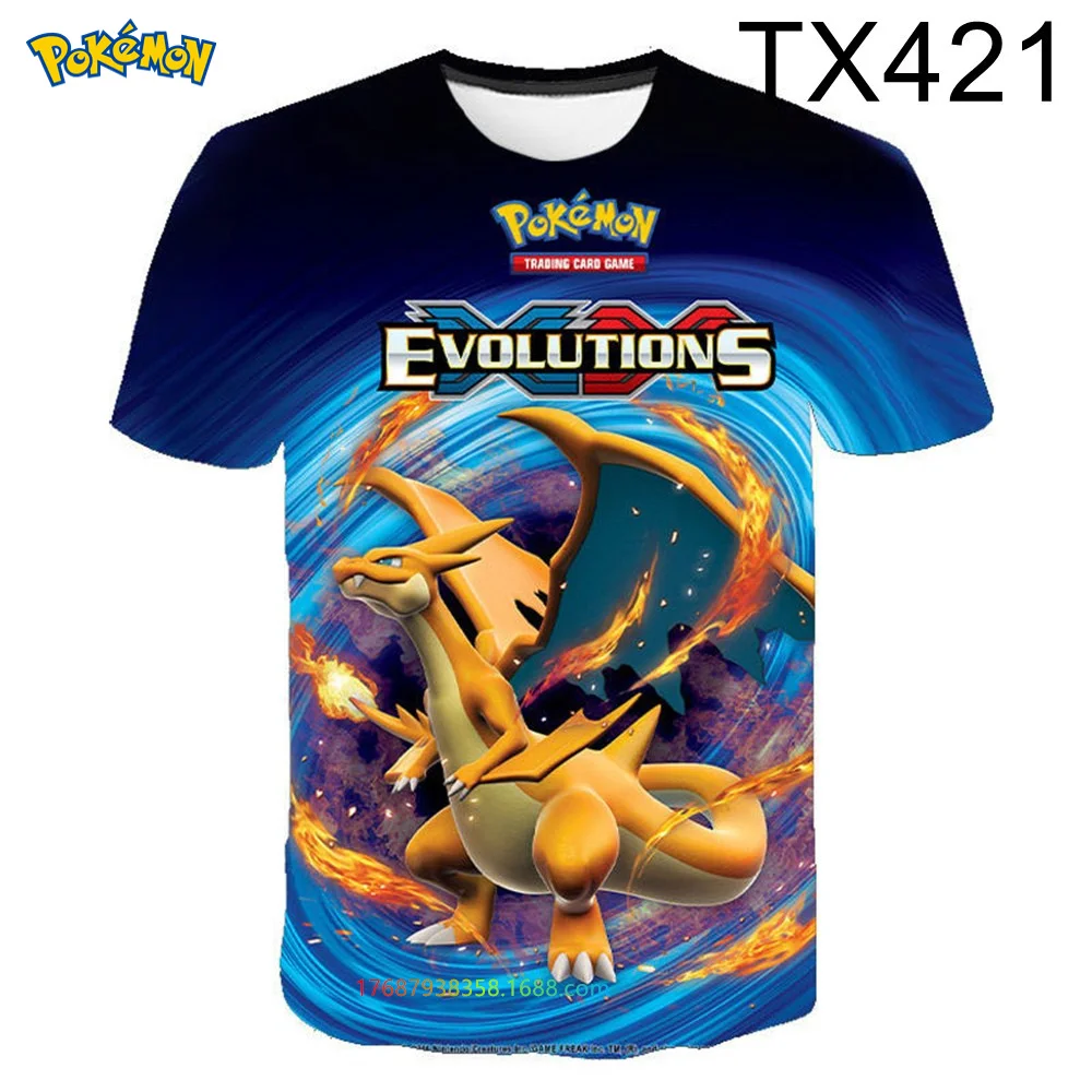 

Boy Pokemon T-shirts Girl Clothes Boy Cartoon Children 3d Fashion T-shirt Kids Summer Pikachu Tshirt Men Women