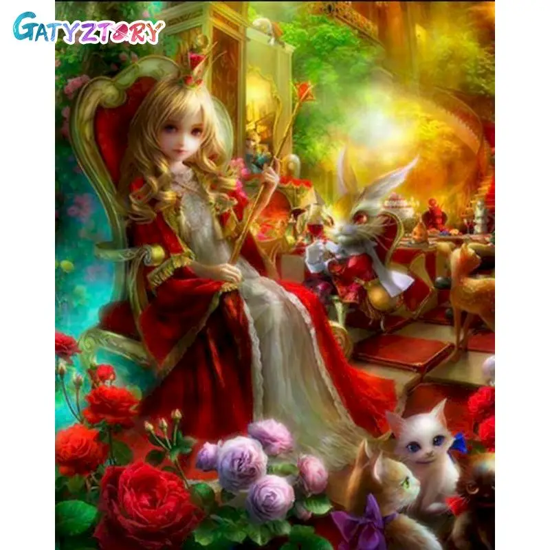 

GATYZTORY Paint By Number Girl Drawing On Canvas HandPainted Art Gift DIY Pictures By Number Figure Kits Home Decoration