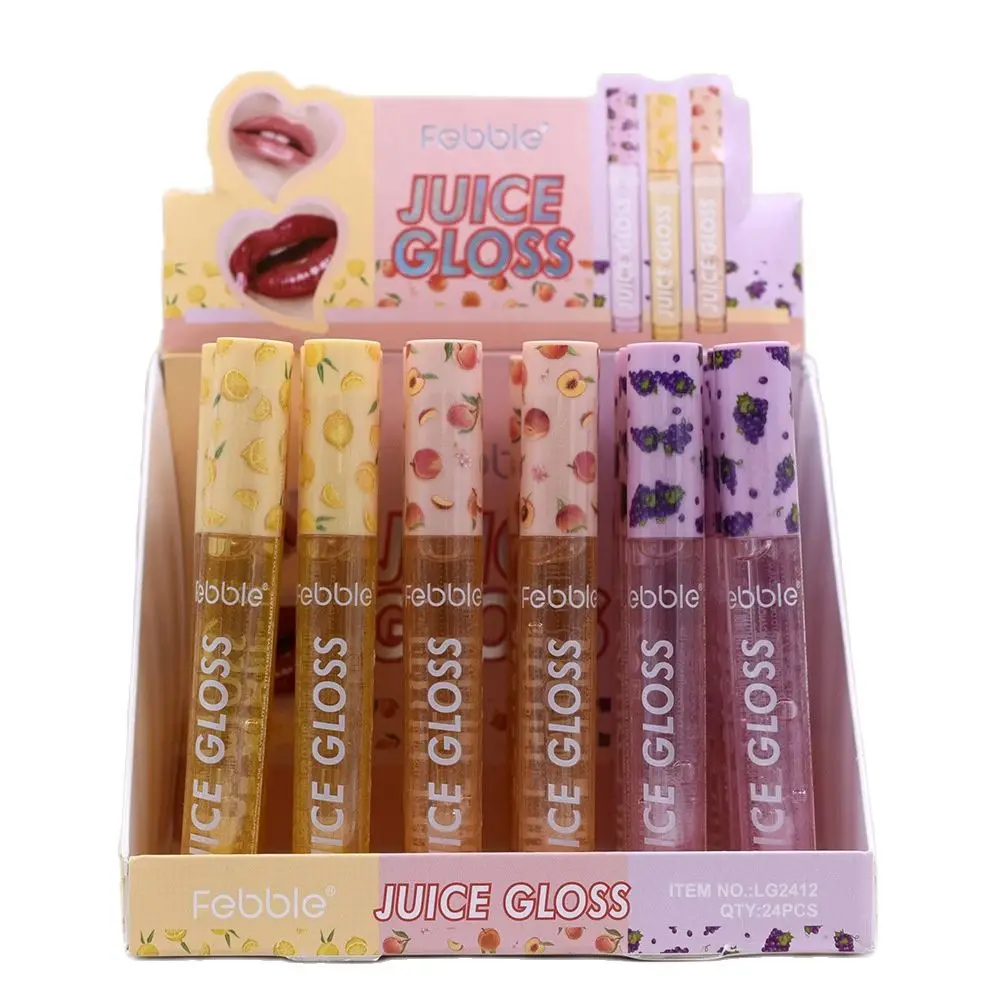 

24Pcs/lot Fruit Transparent Colorless Moisturizing Lip Oil Set Makeup Nutritious Juice Gloss Sexy Plumping Lip Gloss Cosmetics