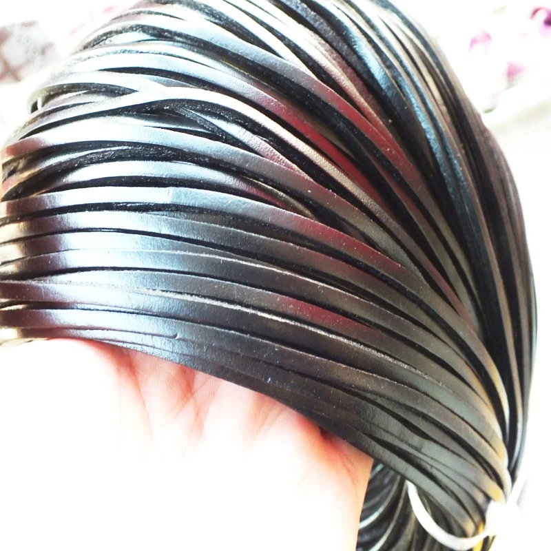 

100 meters black / brown high-quality leather rope (width 3/4/5/6/7/8/9 / 10MM) 2MM thick