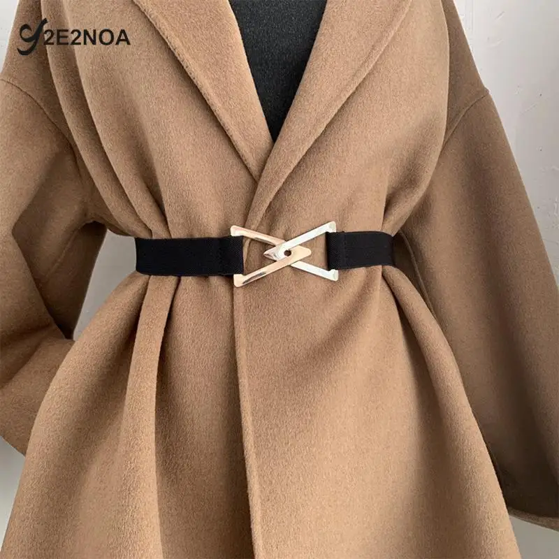 

Triangle Buckle Belt Women's Decorative Elastic Belt Dress Sweater Set Multi Functional Fashion Belt