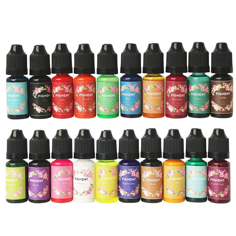 

24Color Liquid Pigment UV Resin Colorant Dye Liquid UV Glue Color Concentrate DIY Epoxy Resin Color Tint For Jewelry Making 10ml