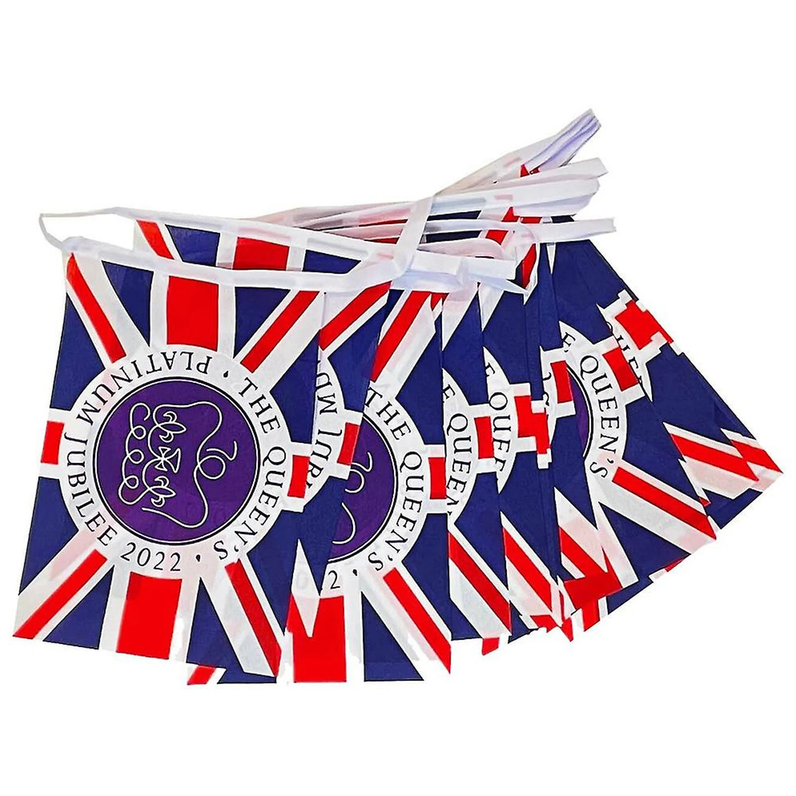 

10m 33ft Platinum Jubilee Bunting Banner Queen's 70th Union Jack Flag 20 Flags
