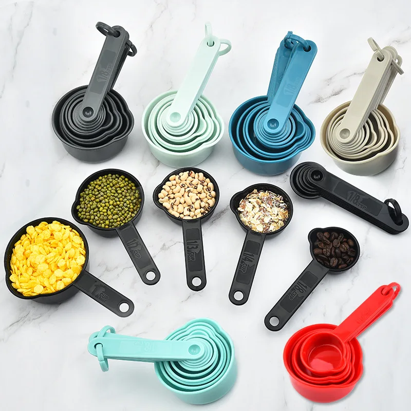 

6-Piece Set With Scale Colorful Measuring Spoons Flour 5-Piece Measuring Cup Seasoning spoon kitchen Baking Tools Accessories