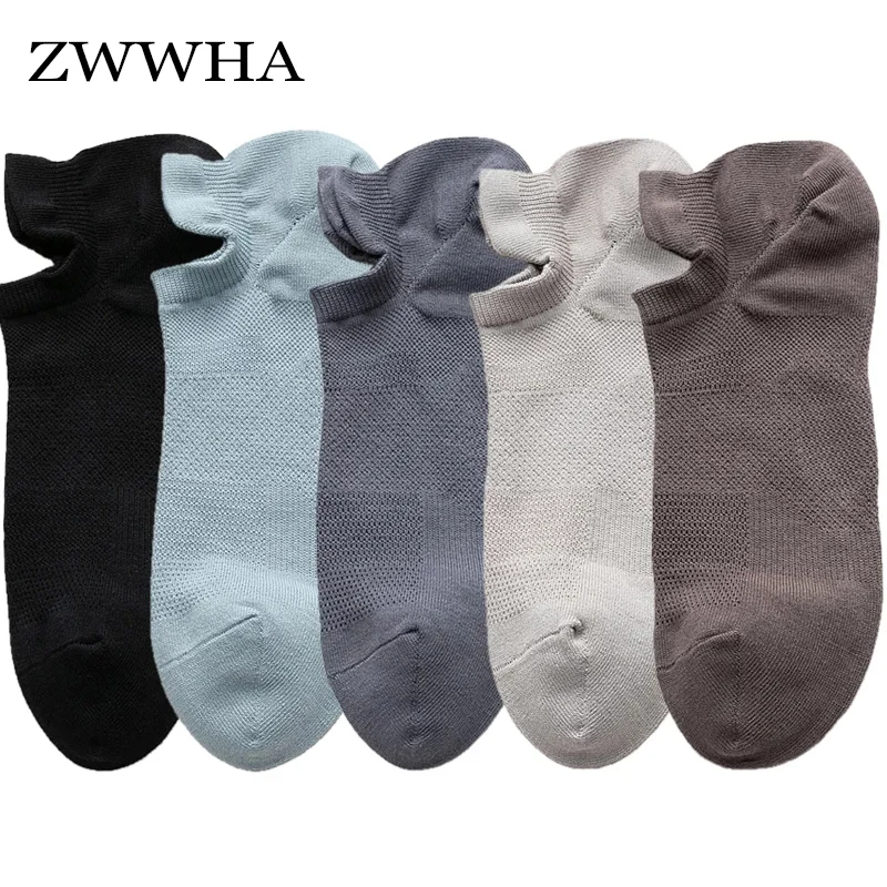 

5 Pairs Men Socks Fashion New Spring Summer Ankle Socks Short Invisible Cotton Socks Breathable Casual Men's Cotton High Quality