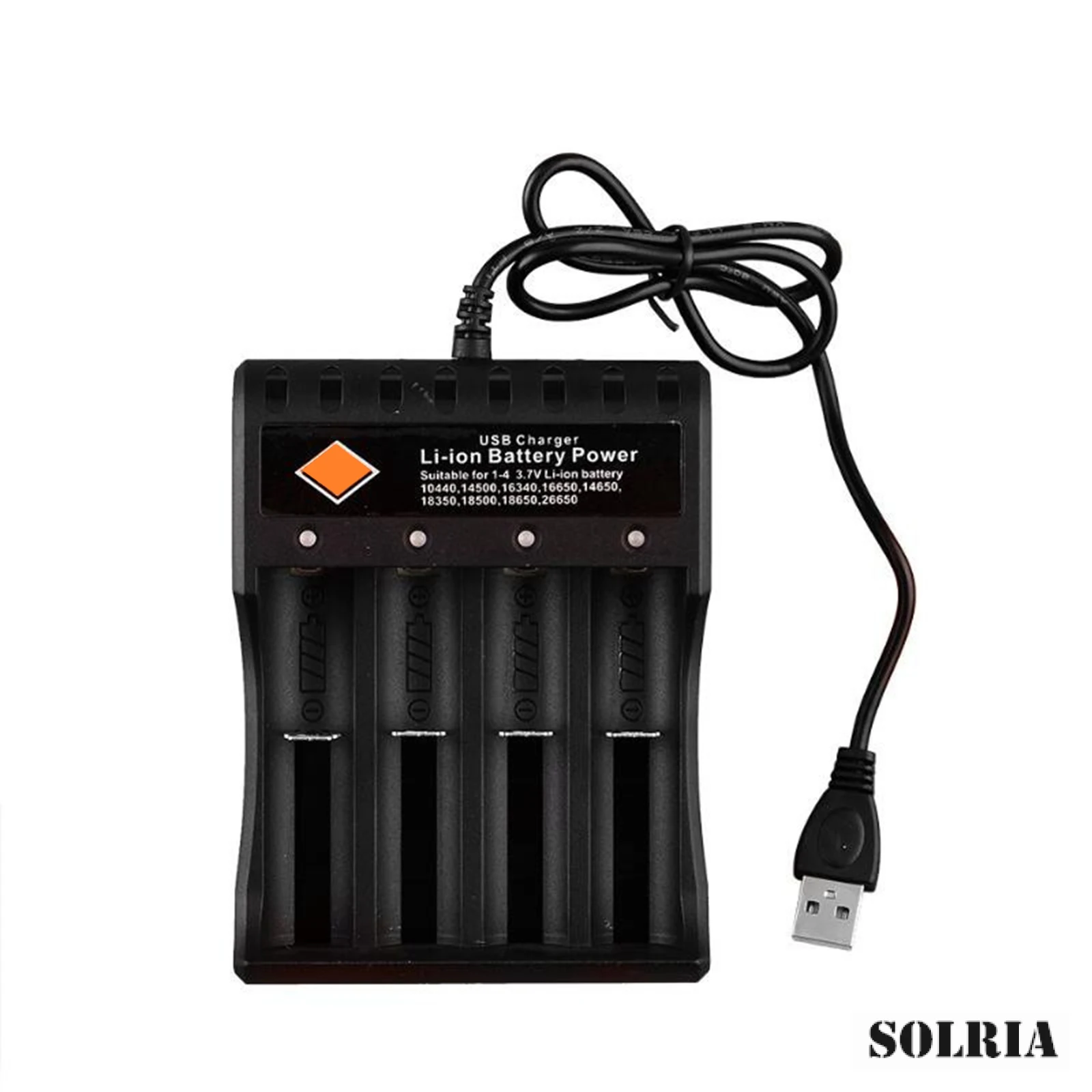 

USB 18650 Battery Charger Black 4 Slots AC 110V 220V Dual For 18650 Charging 3.7V Rechargeable Lithium Battery