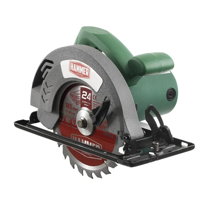 Пила циркулярная Hammer Flex CRP1500/185, 1500 Вт, 5600 об/мин, 185x30 мм, макс.пропил 59 мм