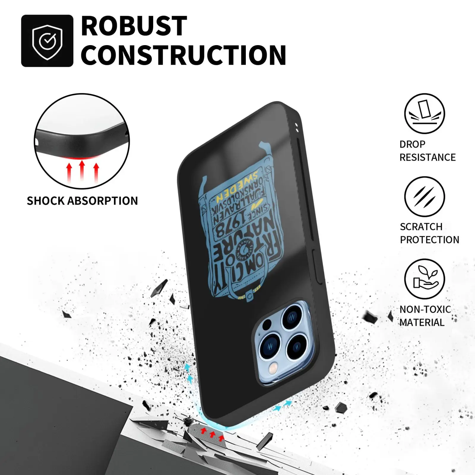 Fjall -Kanken Ворон чехол из закаленного стекла для iPhone 13 12 11 Mini Pro Max |