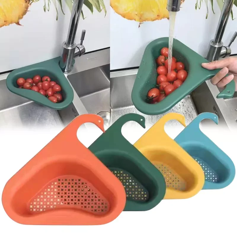 

NEW2023 Kitchen Leftover Sink Strainer Hanging Swan Drain Basket Fruit Vegetable Drainer Soap Sponge Rack Garbage Filter Kitchen