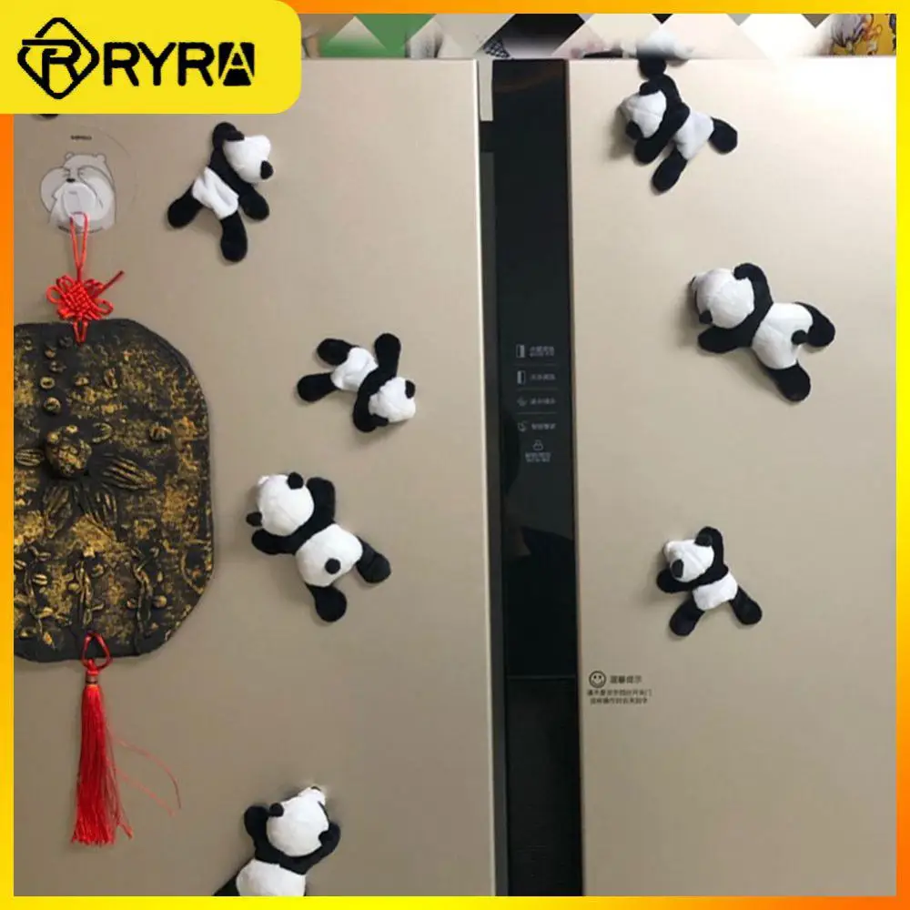 

Panda Refrigerator Sticker Soft Household Plush Panda Doll Fridge Festival Gifts Convenient Home Decor Souvenir Home Decoration