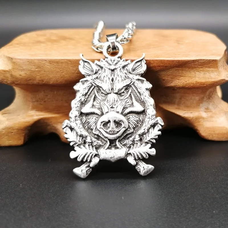 

Neo Gothic Wild Boar Pendant Necklace Give Men's Fashion Metal Vintage Viking Jewelry Accessories Amulet Gift
