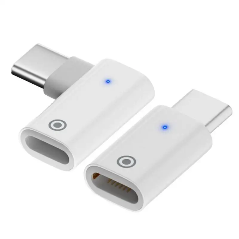 

For All Kinds Of Chargers Charging With Indicator 8pin Female To Female Straight White Stylus Charging Adapter