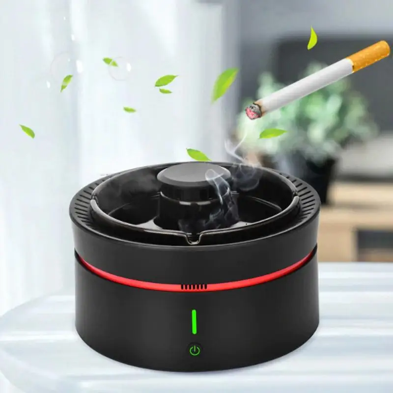 

Multifunctional Smokeless Ashtray USB Rechargeable Smoke Grabber Purifier Ashtray Portable Car Ashtray with LED Rechargeable