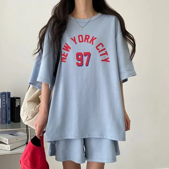 Женский Повседневный костюм с принтом футболка графическим рисунком и шорты