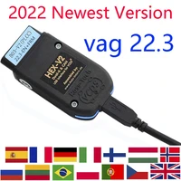 2022 newest vagcom 22 3 obd2 scanner hex v2 usb interface for vw audi skoda seat unlimited vins english french german atmega162