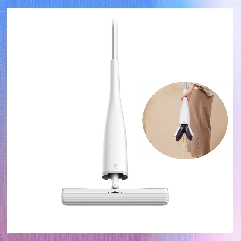 

Mop Blue Fish Double-Fold Squeezing Mop Sponge Mop Water-Absorbent Household Floor Mop Free Handwash Glue Mop