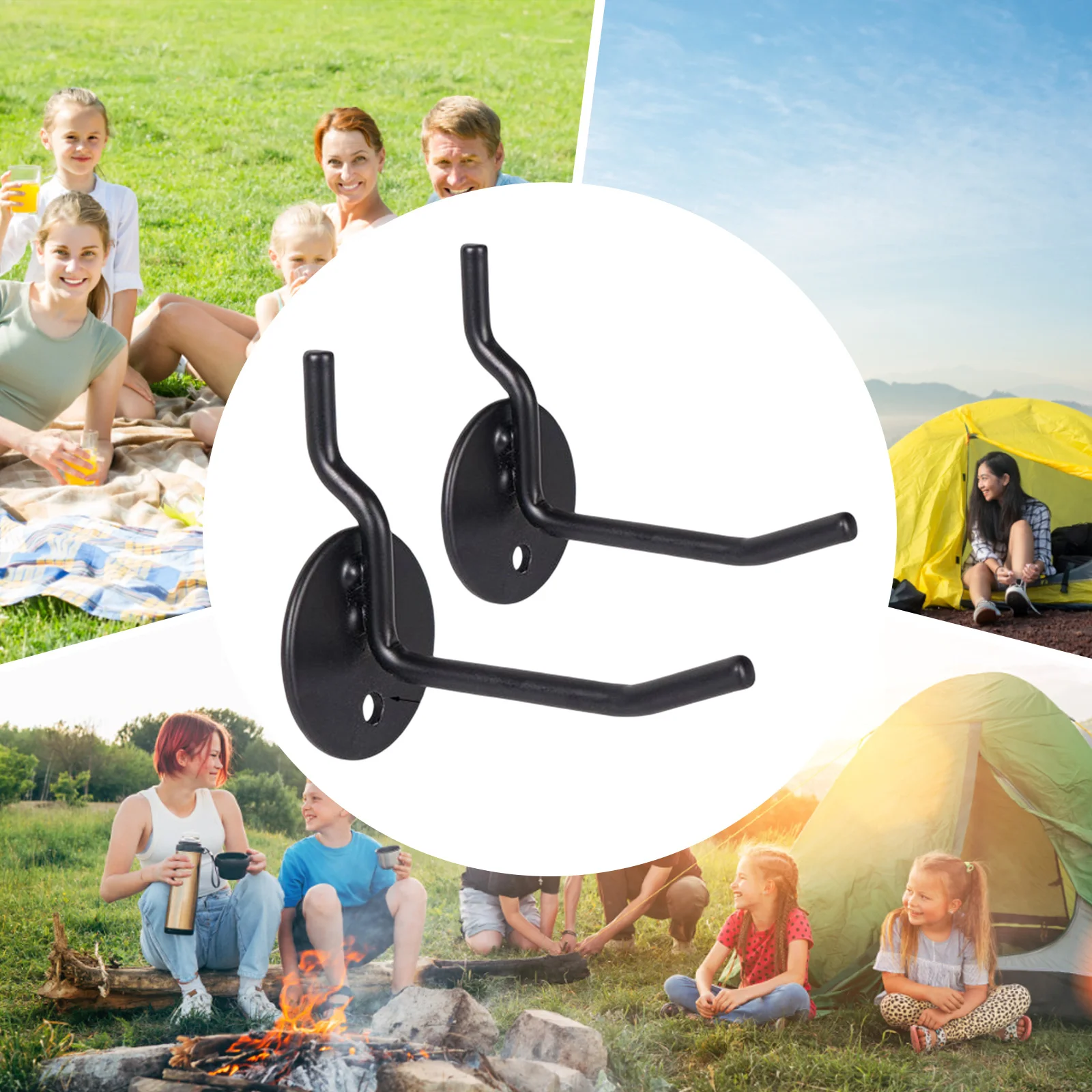 

2 шт. крючок для отверстий на ветровом стекле газовой плиты с круглым дном, железная горелка, ветрозащитная крышка, крючки для органайзера Free, прочные инструменты для кемпинга