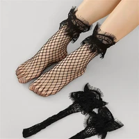 lady short ankle sexy solid color mesh nets socks fishnet mesh socks lace socks hollow out