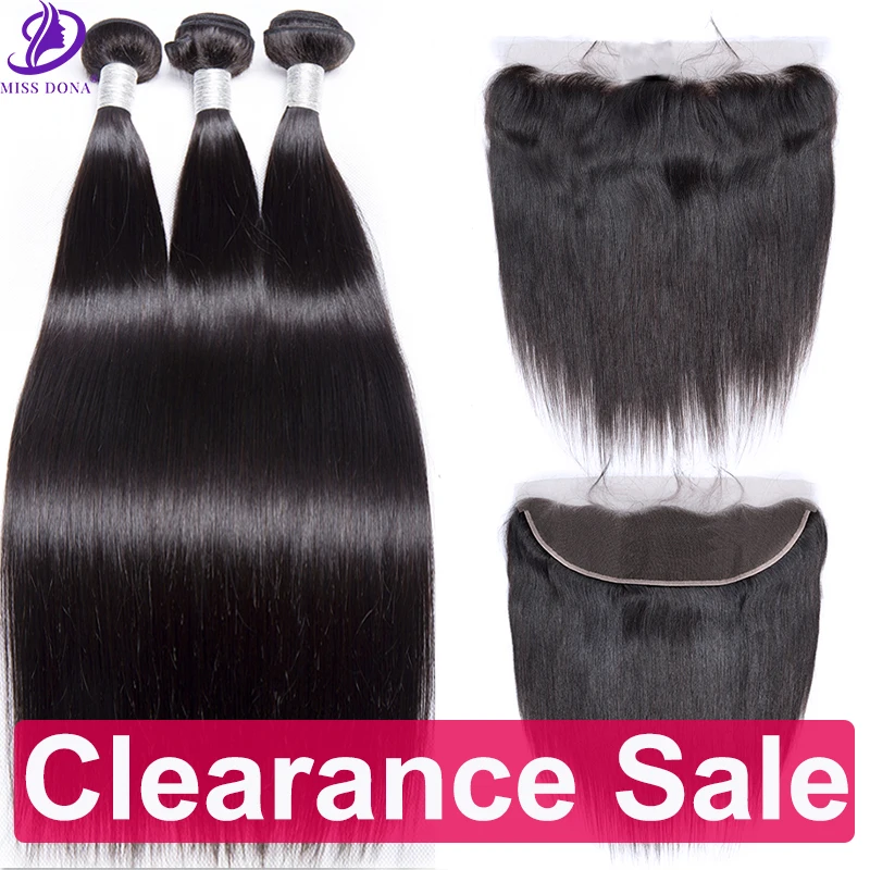 30  32 38 40 Inch Straight Brazilian Hair Weave Bundles With 13x4 Lace Frontal Human Hair Bundles Closure Remy Hair Extension