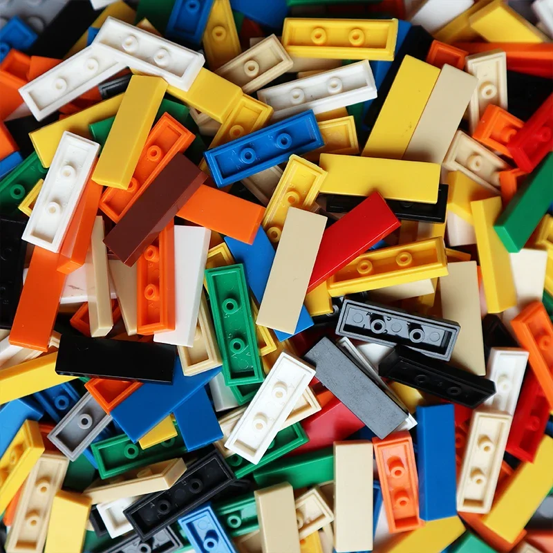 100 шт. 63864 размер 1x3 кирпичи плоская плитка MOC собирайте частицы гладкие 1*3