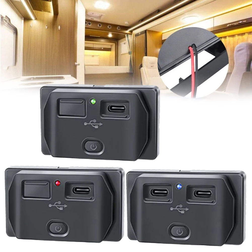 

1 шт., автомобильное зарядное устройство с двумя портами USB Type-C