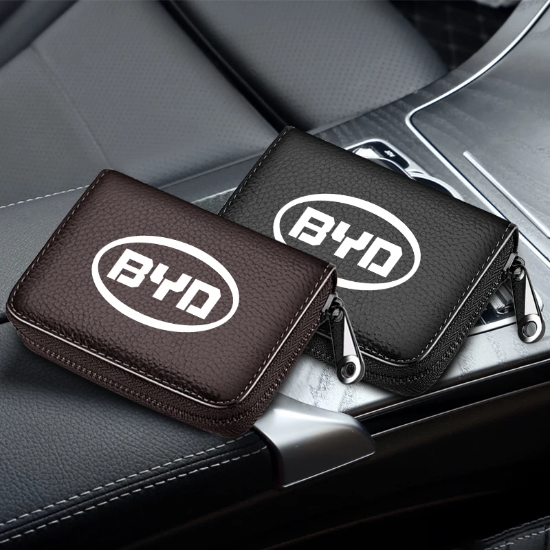 

Car Genuine Leather Wallet Driver License Card Bag For BYD F3 F0 S6 Battery Tang Suragical Mask EV 2021 G3 F3R Care Mascarilla