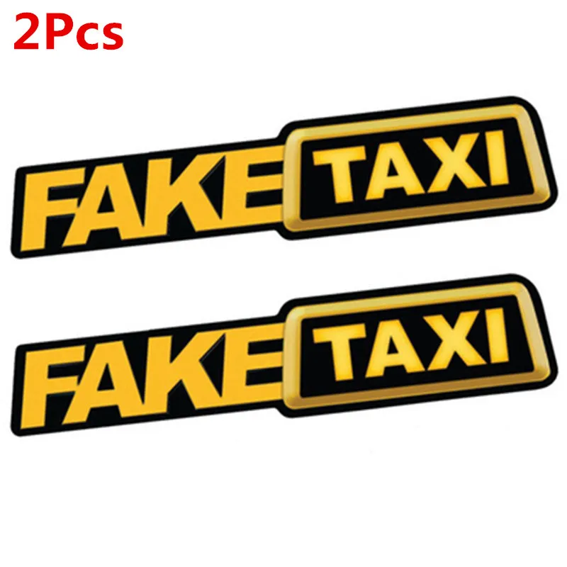 

Забавная наклейка FAKE TAXI для автомобиля, наклейка FakeTaxi, эмблема, самоклеящаяся виниловая универсальная для BMW Ford Toyota VW Honda Kia Opel Kia