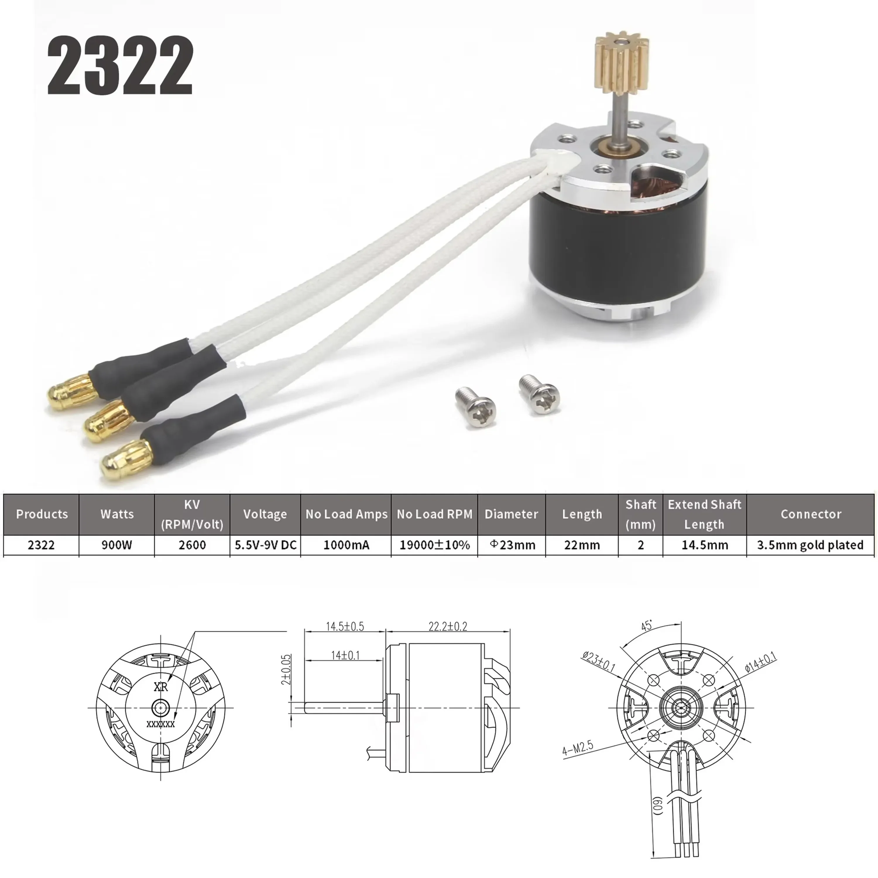 Фото NEEBRC 2322 2600KV Гусеничный бесщеточный двигатель Outrunner 5,5-9 В 45A ESC BEC Металлическая коробка передач для MN82 MN99S MN168 MN78 RC Car №2