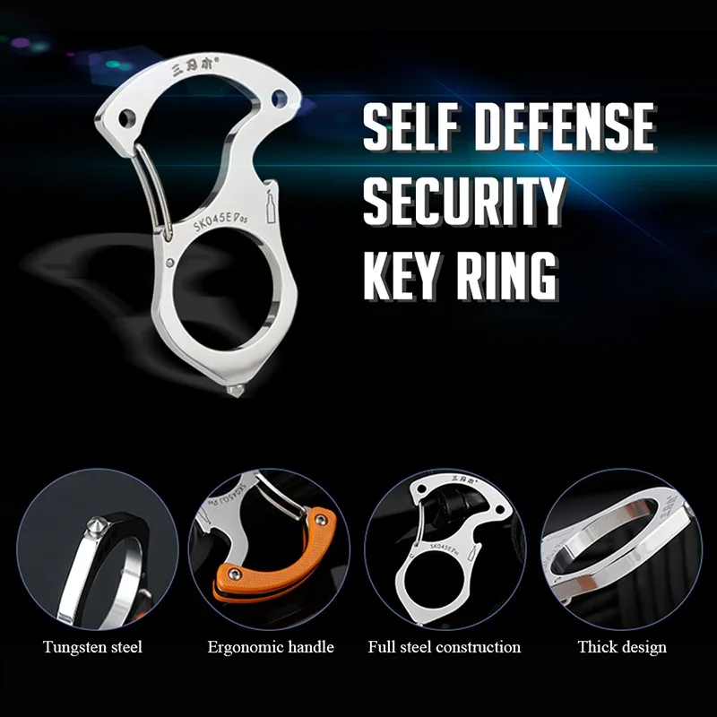 

Stainless Steel Multi-function Keychain Self-defense Window Breaking Tool Bottle Opener Outdoor Finger Tiger Buckle Gift Pendant