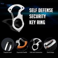 stainless steel multi function keychain self defense window breaking tool bottle opener outdoor finger tiger buckle gift pendant