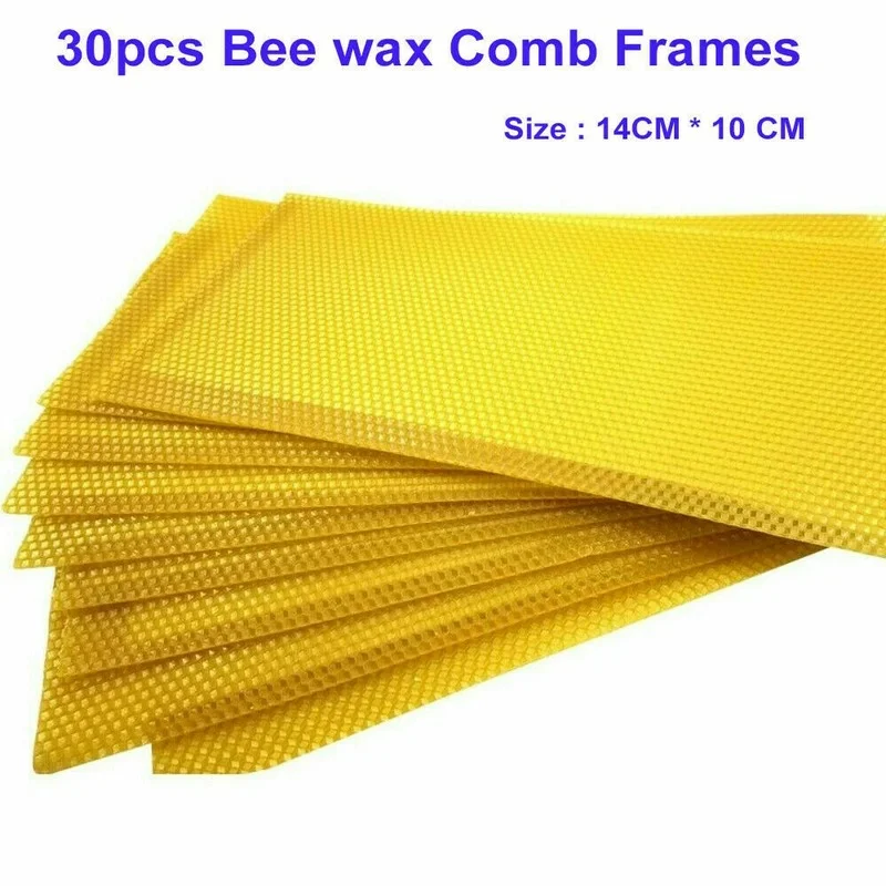 30 sztuk Honeycomb wosk ramki ula bazy arkusze pszczelarstwo fundacja miód ula sprzęt gniazdo pszczół dostaw 13.3x9cm