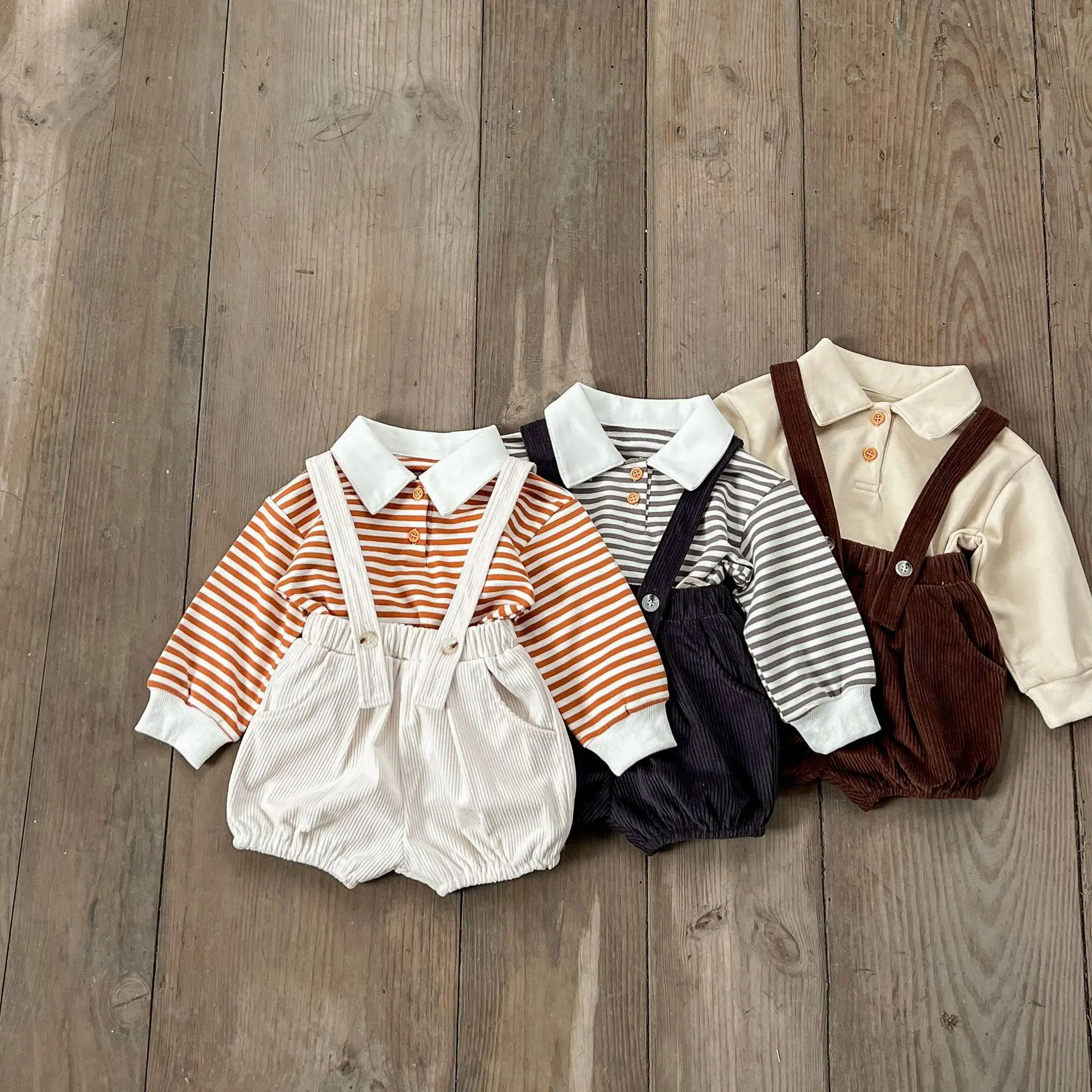 

2023 Hanins подтяжки для малышей, весенние вельветовые брюки-фартуки для мальчиков, простые повседневные длинные брюки для малышей в стиле ретро