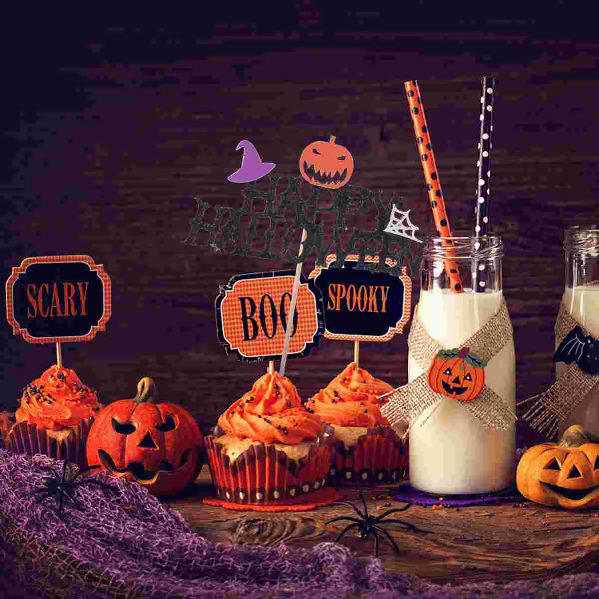 

5pcs Creative Funny Pumpkin Witch Funny Cake Picks Cake Picks for Party