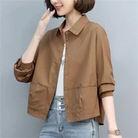2022 spring and autumn new long sleeves shirt jacket womens korean slender mother short jacket temperament cardigan tend