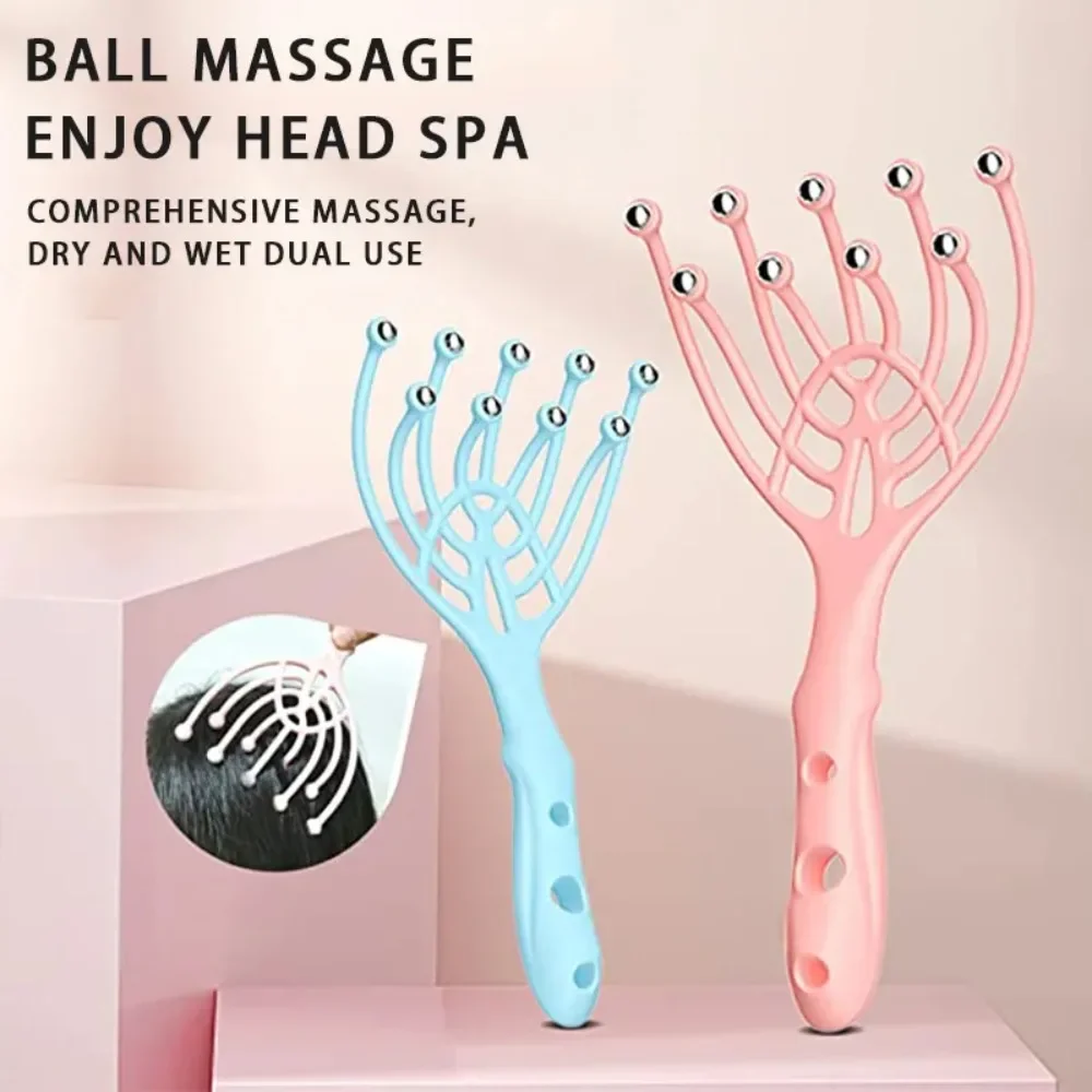 

9 Claws Head Massager Steel Ball Body Relaxation Neck Scalp Massage Roller for Hair Growth Hand Held Hair Stress Relief Aid Tool