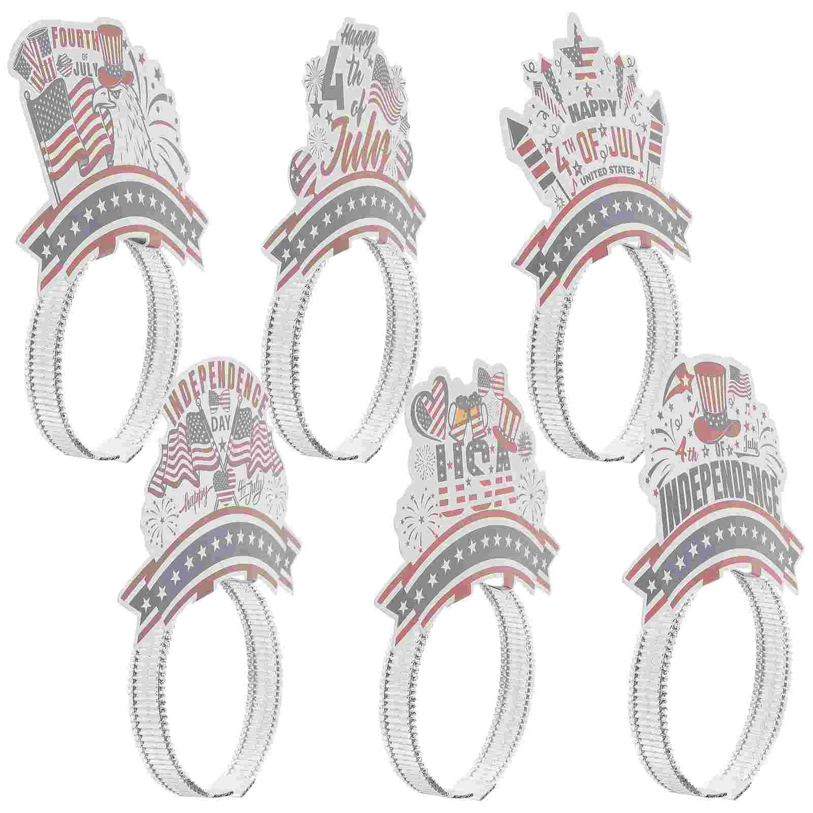 

6pcs 4th July Decorations Decorative Festival Costume Headbands Independence Day Cosplay Headbands Cosplay Hair Hoops