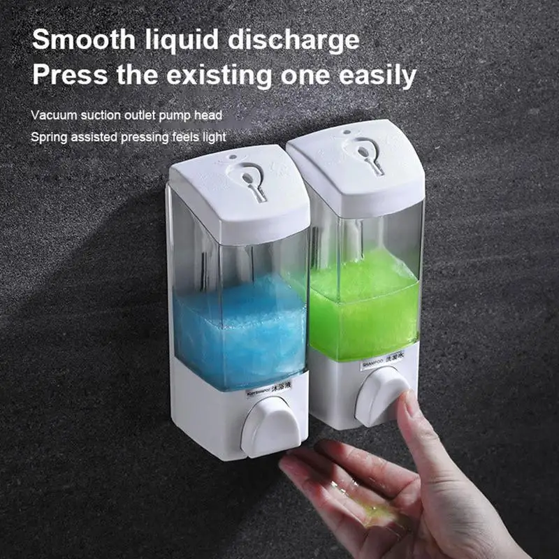 

Wall Mount Soap Dispenser For Bathroom 300ml Manual Hand Sanitizers Shampoo Shower Gel Container Bottle Bathroom Accessories