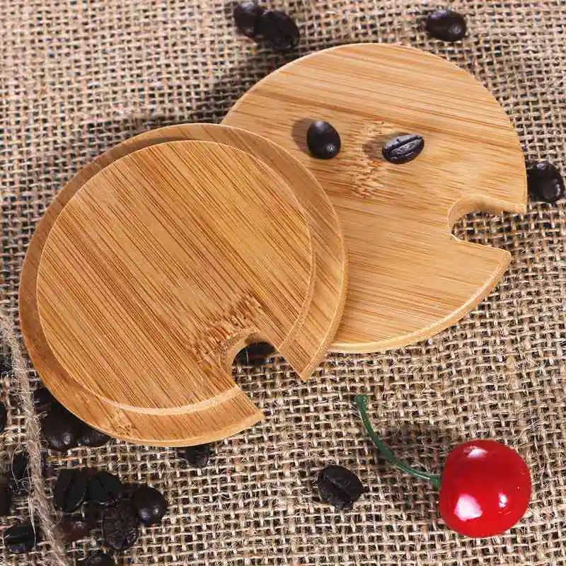 

Bamboo Cup Lid Coaster Wine Bucket Sealing round Wooden Mug Seasoning