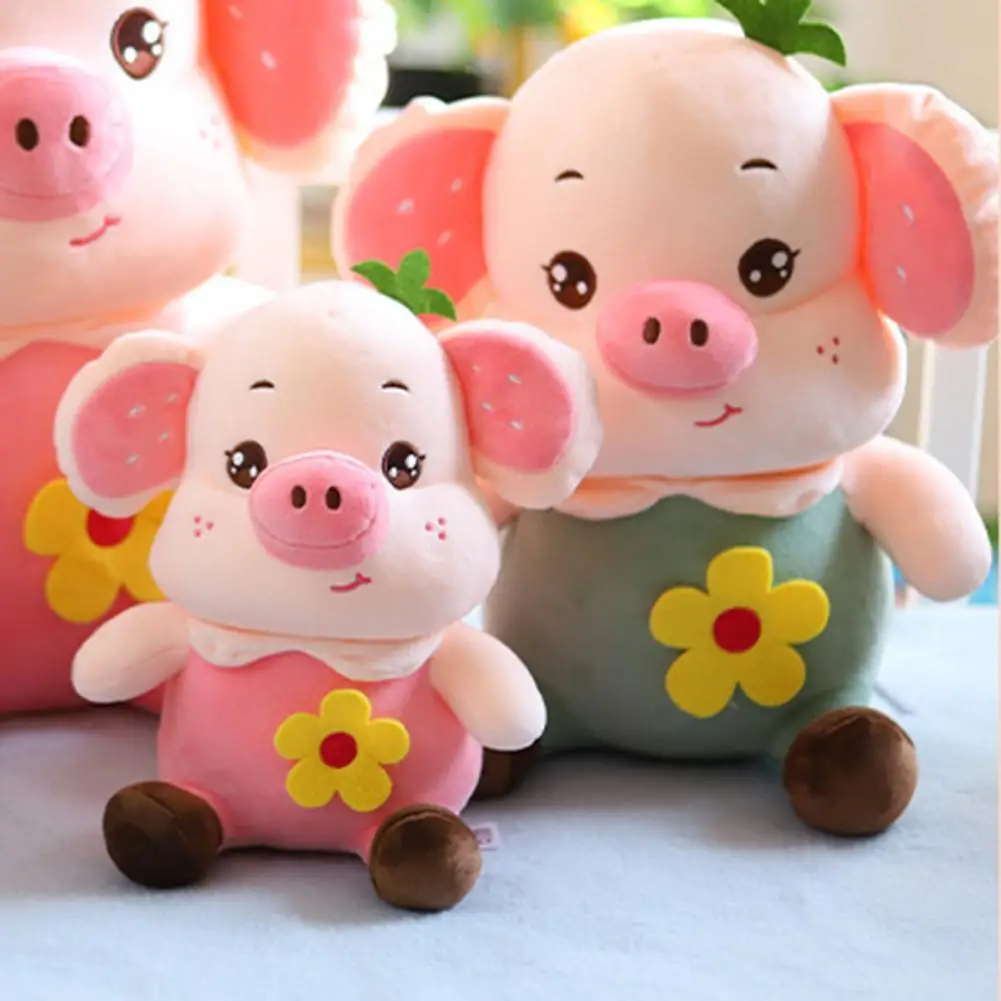 

Animal Toy Vivid Home Decoration Flower Element Cartoon Strawberry Pig Stuffed Toy Stuffed Animal for Bedroom