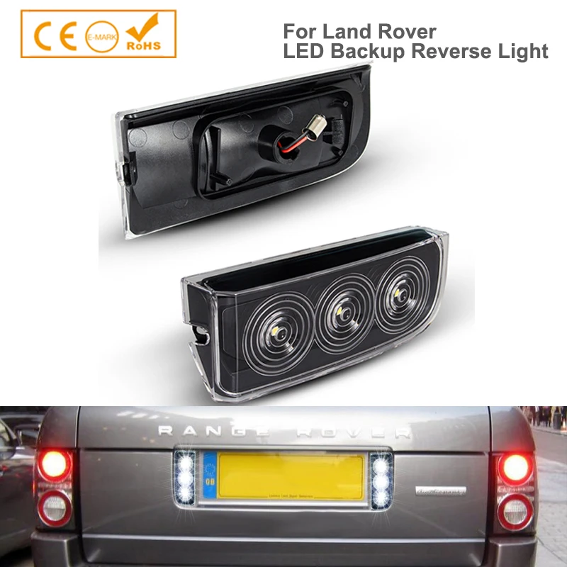 

2Pcs For Land Rover Range Rover L322 2003-2012 Rear LED Backup Reverse Lights Reversing License Plate Lamps Canbus Car-Styling