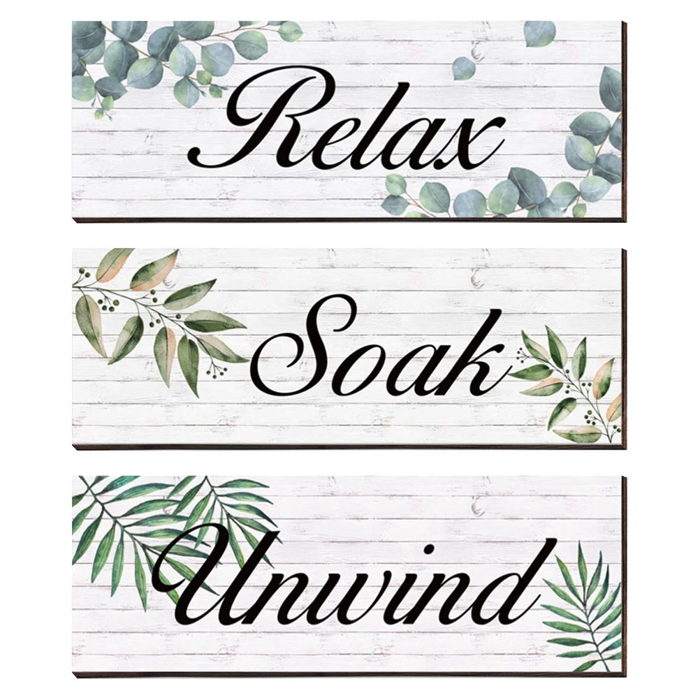 

Spa Decor Home Listing Toilet Ornament House Number 29X10X1CM Public Pendant Bathroom Green Wooden Pendants Seaside