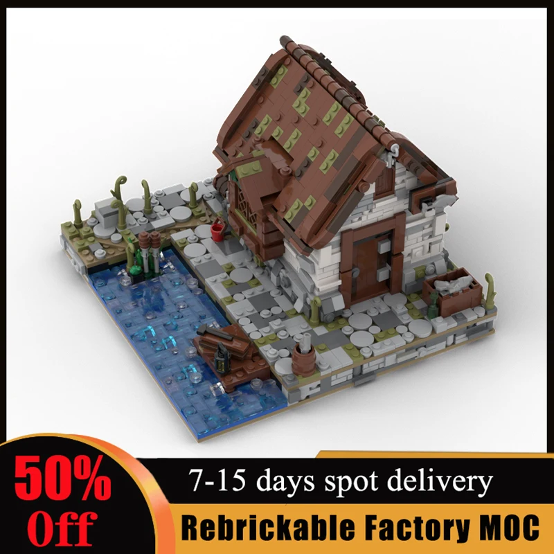 

1575pcs Fisherman's House Building Blocks MOC-136699 Customized Street View Bricks Assemble Birthday Children Xmas Toys Gifts