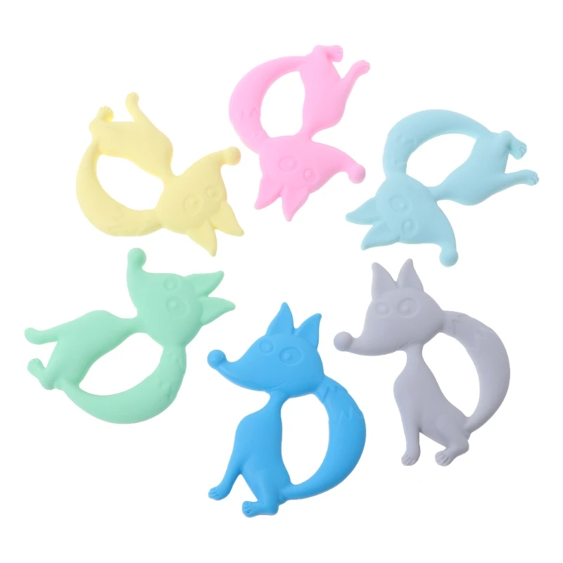 

N80C Baby Teether Silicone Fox Teething Toys Necklace Newborn Chewing Infant Nursing