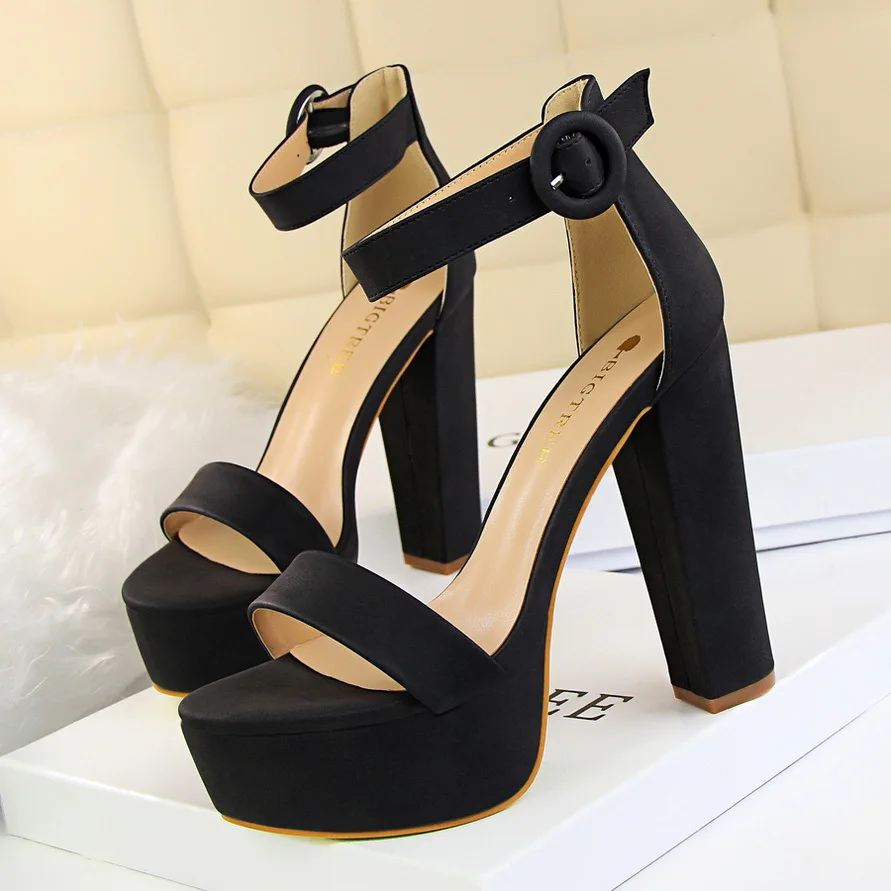 Brand Elegant Sandals Women High Heels Pumps Super High Heel 13cm Women'S Banquet Sandals Waterproof Platform Toe Sandals
