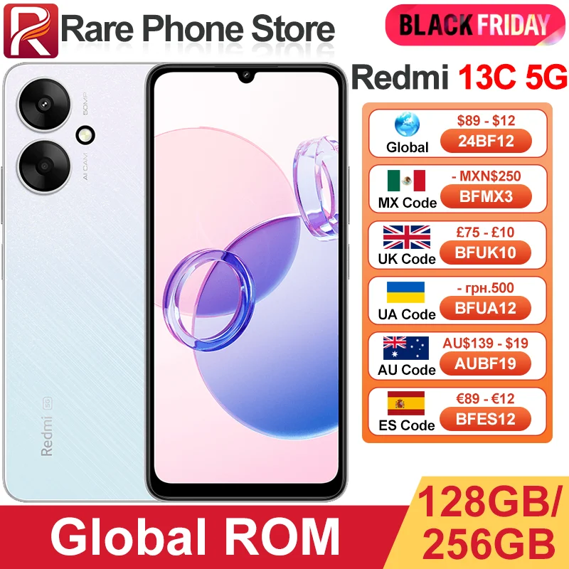 Смартфон Xiaomi Redmi 13C 5G 4/128ГБ 6/128ГБ 8/256ГБ global