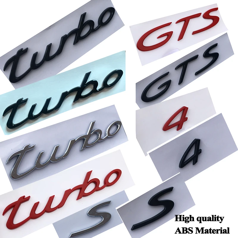 

ABS Car Model Emblem Accessories for Porsche Panamera Cayman Boxster Cayenne 911 718 Macan Targa GTS Turbo 4 S Logo Stickers