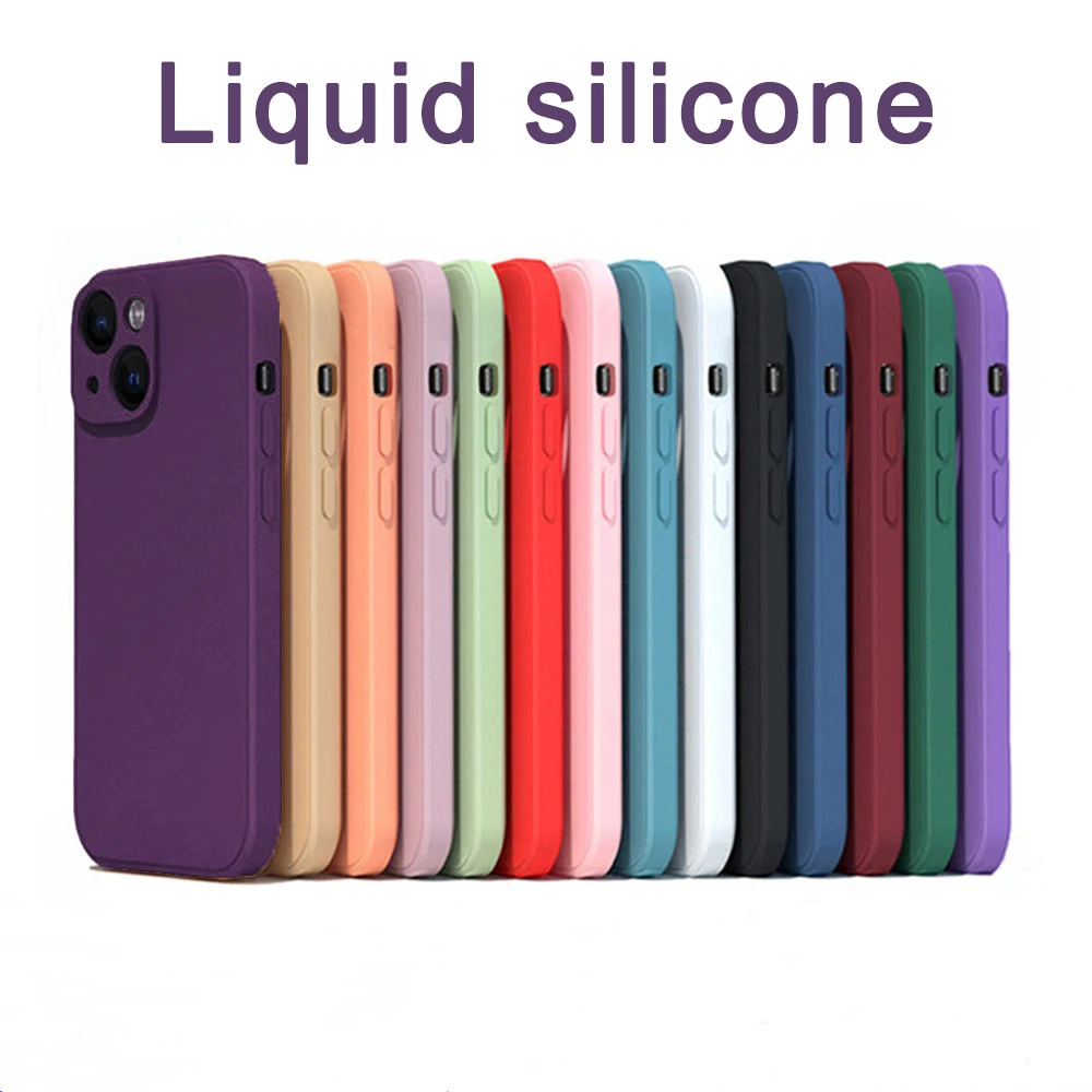 

Square Soft Thin Silicone Case For iPhone 11 13 14 12 Pro Max 14 Mini X XR XS Max 7 8 Plus SE 2022 Shockproof funda Cover Coque